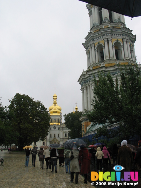 28323 Umbrellas at Dormition Belfry and Cathedral